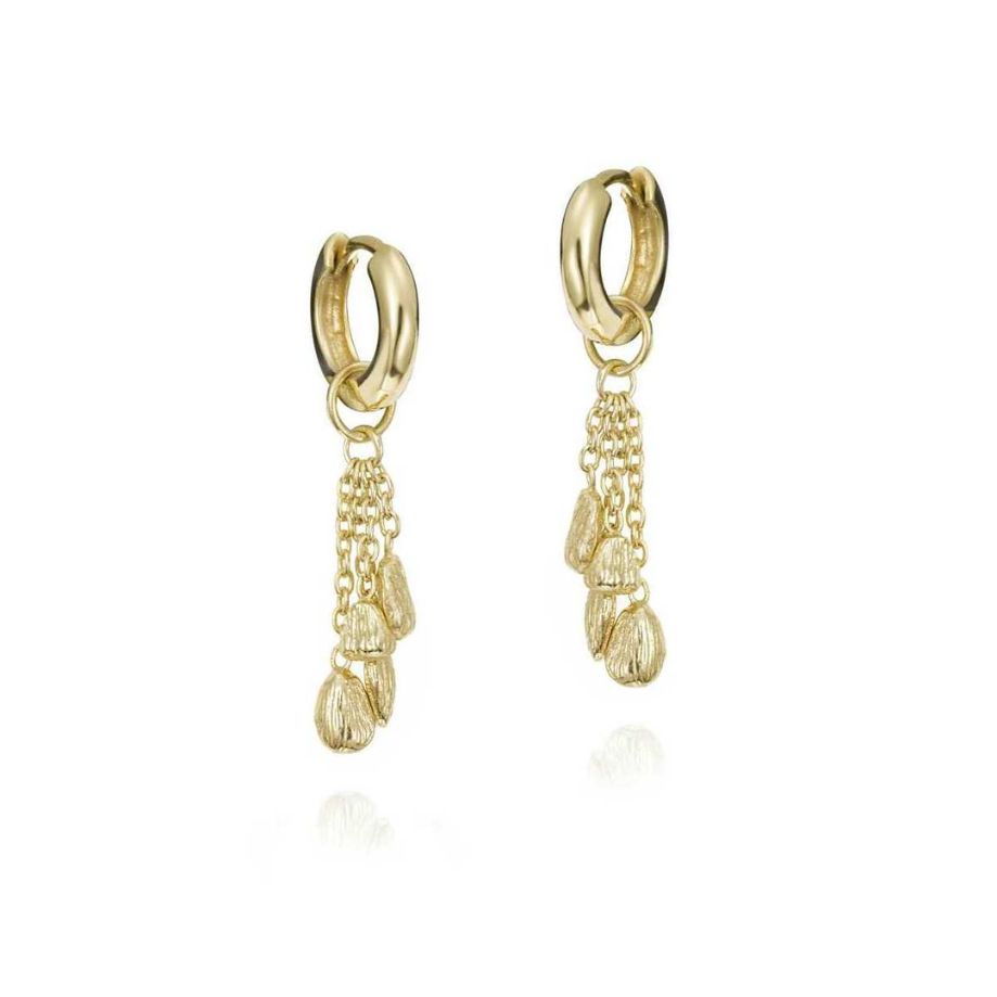 Pendientes Nuggets de Plata. Baño de Oro 18k